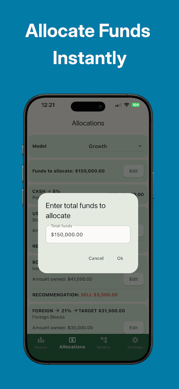 Allocate Funds Instantly