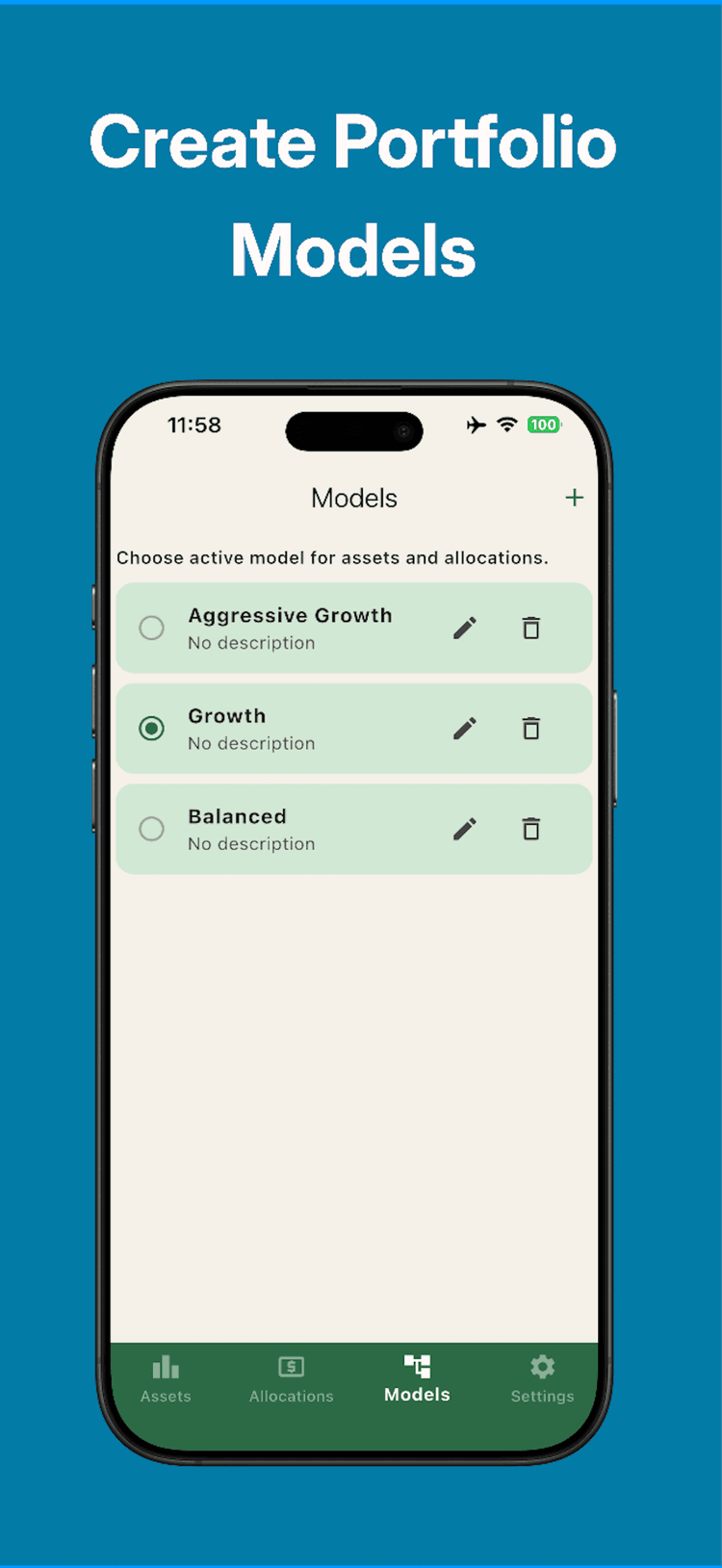 Create Portfolio Models